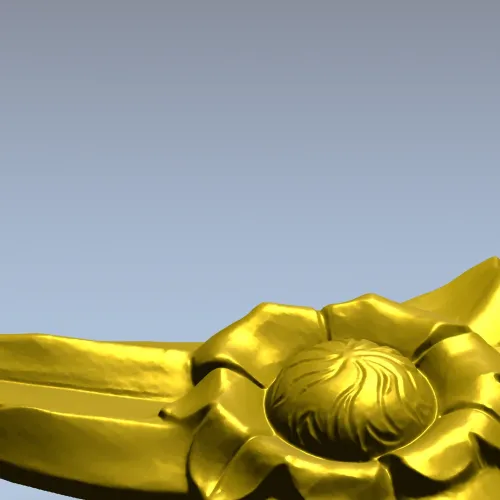 Floral Flame Corner STL model for CNC carving