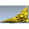 Floral Flame Corner STL model for CNC carving