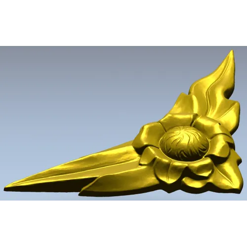 Floral Flame Corner STL model for CNC carving