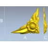Floral Flame Corner STL model for CNC carving