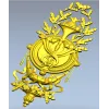 Classical Laurel Horn Cartouche - STL 3D Model for CNC