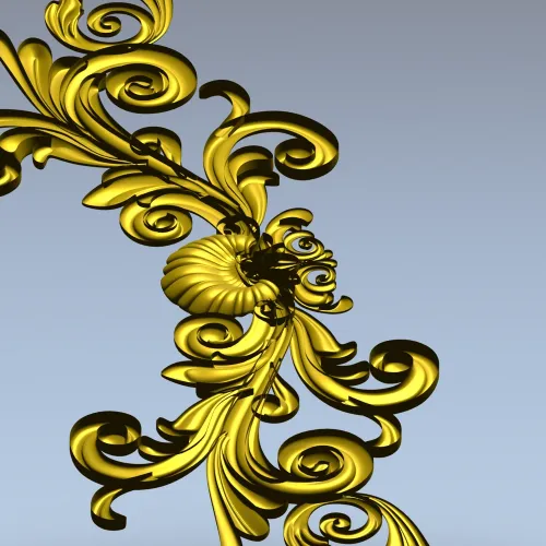 Acanthus Corner STL 3D Model for CNC Router