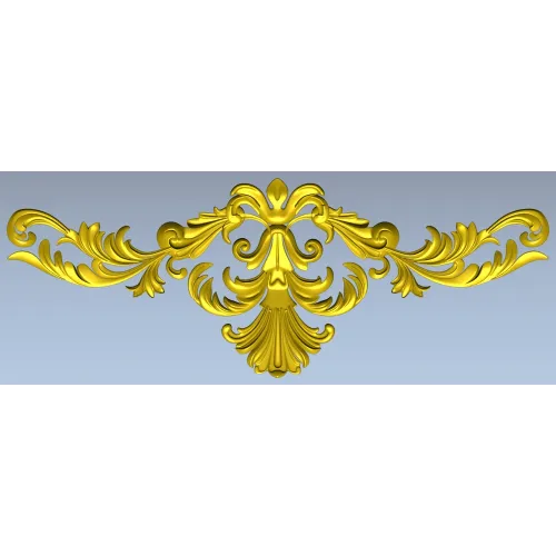 Rococo acanthus cartouche - STL 3D model for CNC