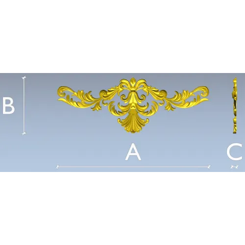 Rococo acanthus cartouche - STL 3D model for CNC