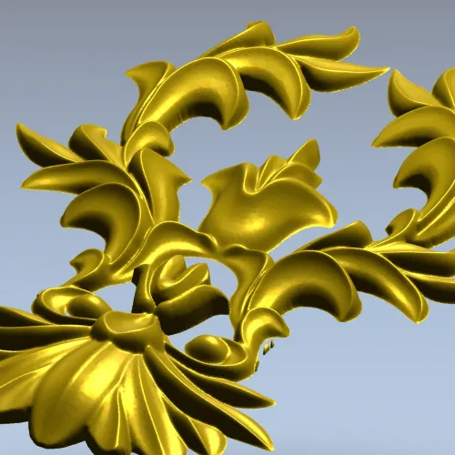 Regal Acanthus Cartouche STL 3D Model