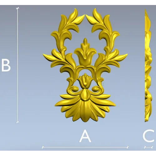 Regal Acanthus Cartouche STL 3D Model