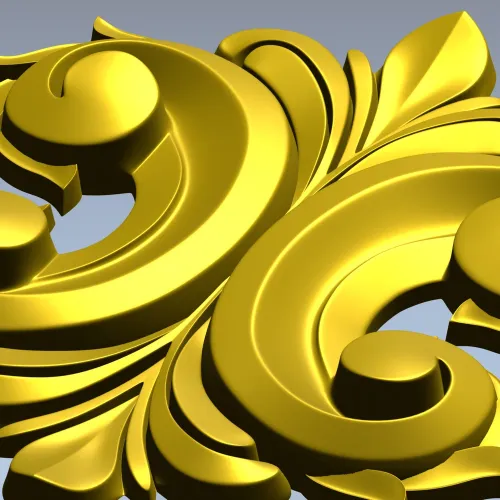 Acanthus Rocaille STL 3D Model for CNC Milling