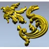 Rococo Corner Scroll - STL 3D model for CNC milling
