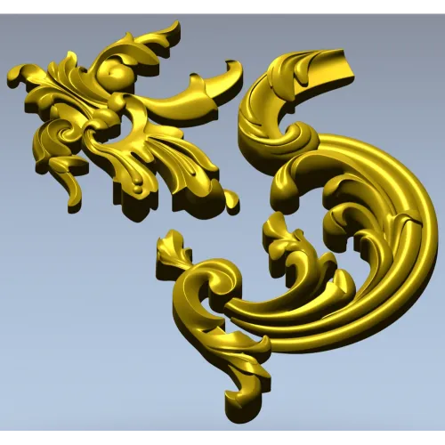 Rococo Corner Scroll - STL 3D model for CNC milling