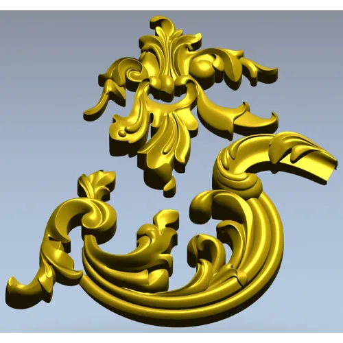 Rococo Corner Scroll - STL 3D model for CNC milling