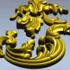 Rococo Corner Scroll - STL 3D model for CNC milling
