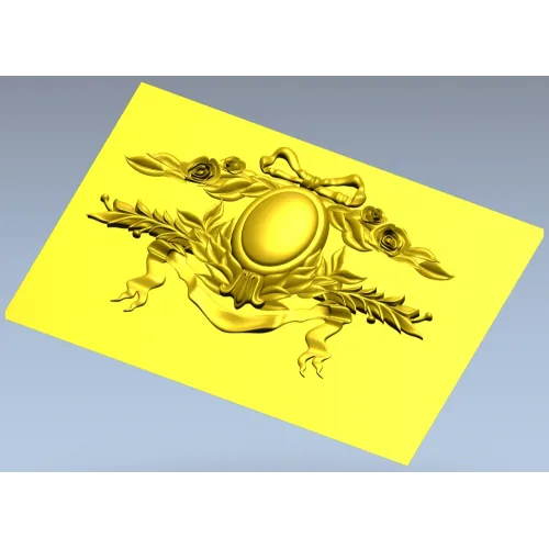 Laurel Ribbon Cartouche - STL 3D model for CNC