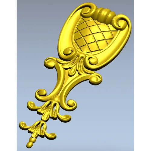 Baroque Acanthus Shield - STL 3D model for CNC
