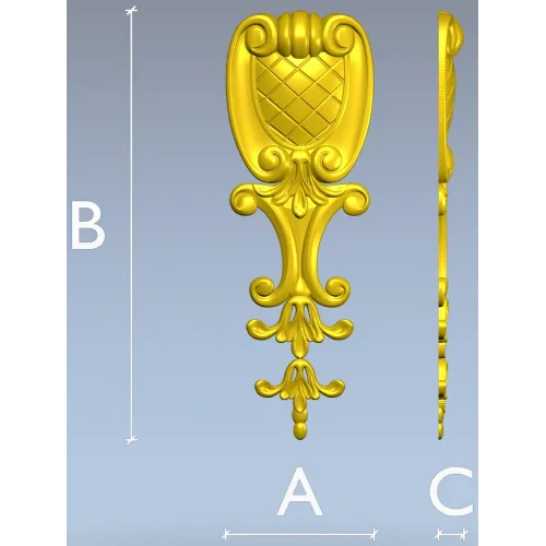 Baroque Acanthus Shield - STL 3D model for CNC