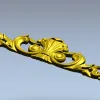 3D модель STL - картуш в стиле рококо для ЧПУ