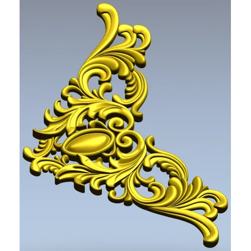 Rococo Acanthus Corner STL 3D Model for CNC