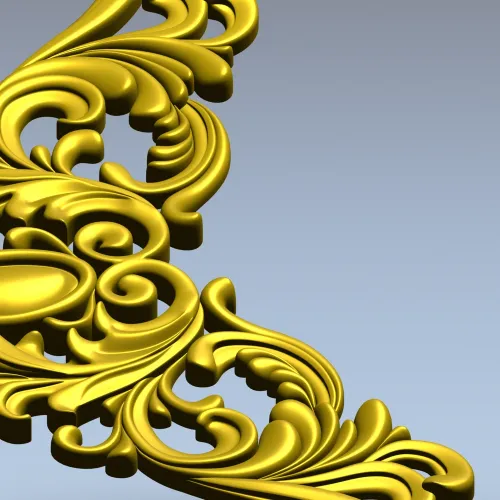 Rococo Acanthus Corner STL 3D Model for CNC