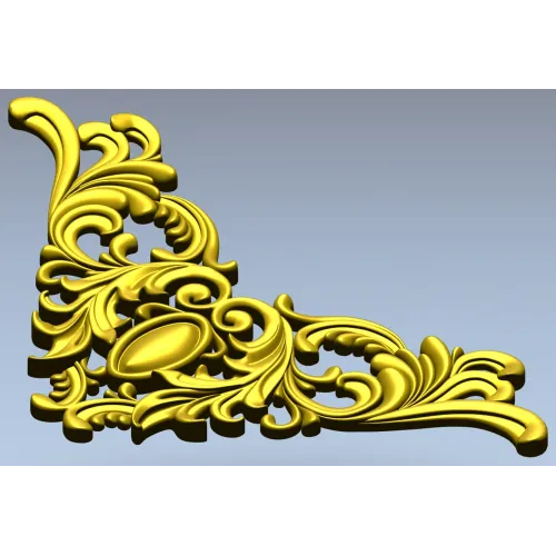 Rococo Acanthus Corner STL 3D Model for CNC