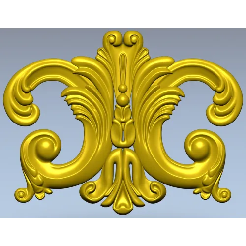 Rococo Acanthus Cartouche STL for CNC Milling