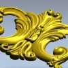 Rococo Acanthus Cartouche STL for CNC Milling