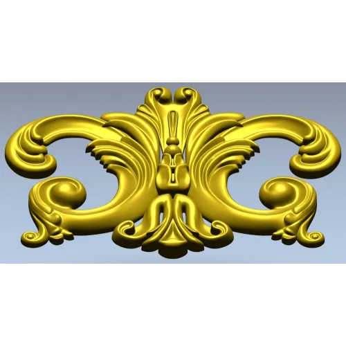 Rococo Acanthus Cartouche STL for CNC Milling