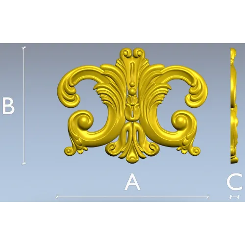 Rococo Acanthus Cartouche STL for CNC Milling