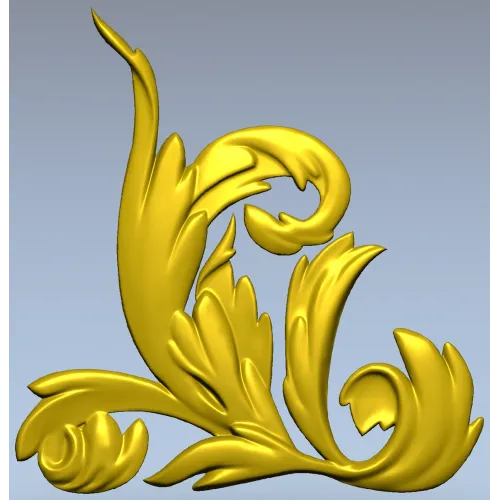 Baroque Acanthus Corner STL 3D model for CNC