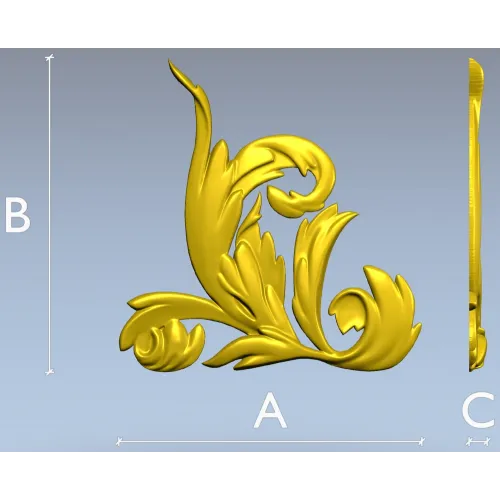 Baroque Acanthus Corner STL 3D model for CNC
