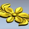 Цветочный картуш в формате STL для ЧПУ - 3D модель для фрезеровки