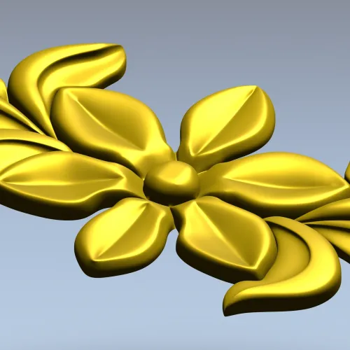 Цветочный картуш в формате STL для ЧПУ - 3D модель для фрезеровки
