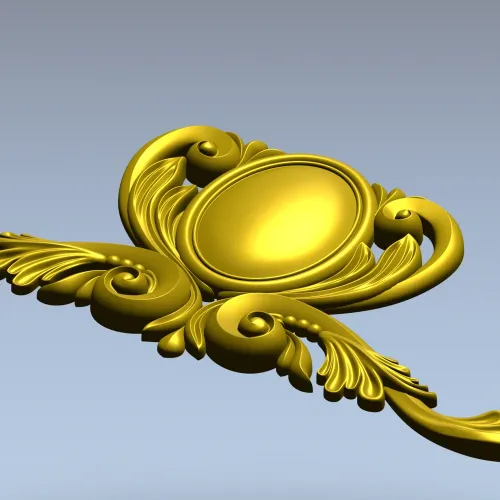 Классический горизонтальный картуш в стиле ака?нт - STL 3D модель для ЧПУ