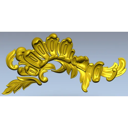 Acanthus Sunburst Corner - decorative STL for CNC milling