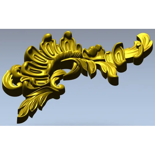 Acanthus Sunburst Corner - decorative STL for CNC milling