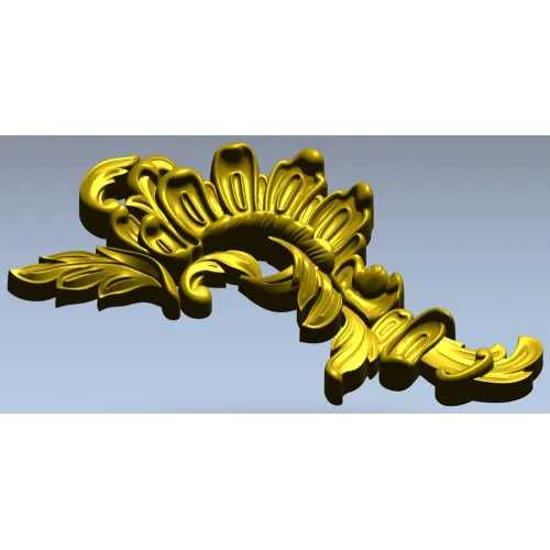 Acanthus Sunburst Corner - decorative STL for CNC milling