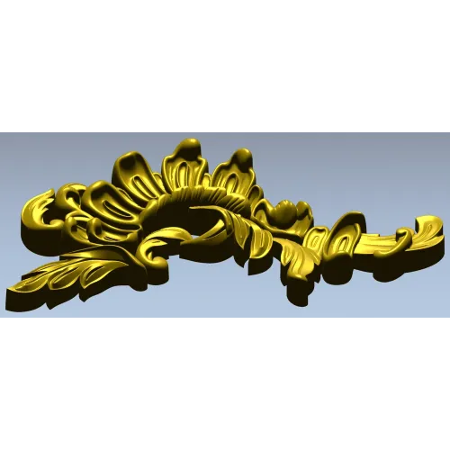 Acanthus Sunburst Corner - decorative STL for CNC milling