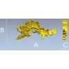 Acanthus Sunburst Corner - decorative STL for CNC milling