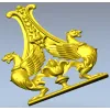 STL модель декоративная "Дуэт грифонов" для ЧПУ