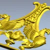 STL модель декоративная "Дуэт грифонов" для ЧПУ