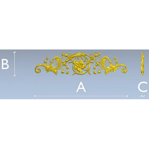 Baroque Acanthus Scroll STL 3D Model for CNC