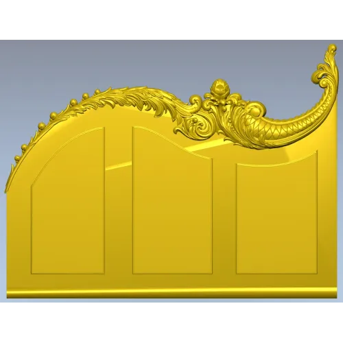 Rococo acanthus crest STL 3D model for CNC