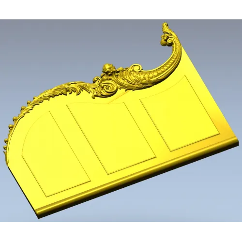 Rococo acanthus crest STL 3D model for CNC