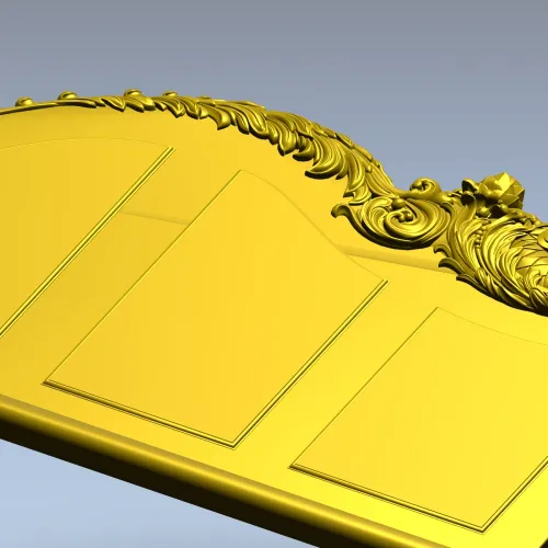 Rococo acanthus crest STL 3D model for CNC