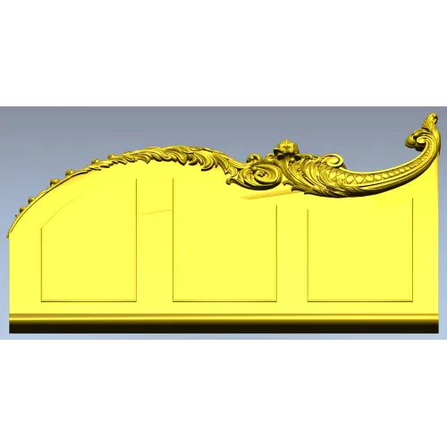 Rococo acanthus crest STL 3D model for CNC