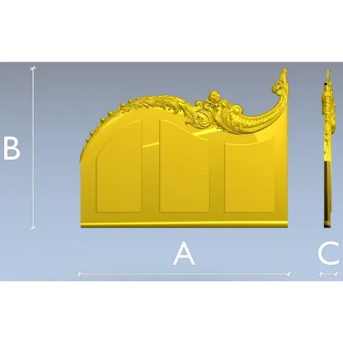Rococo acanthus crest STL 3D model for CNC