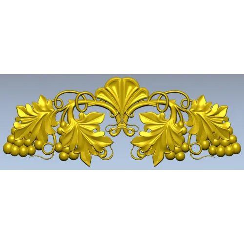 Grapevine Cartouche decorative STL model for CNC