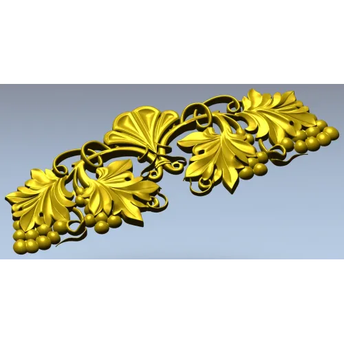 Grapevine Cartouche decorative STL model for CNC