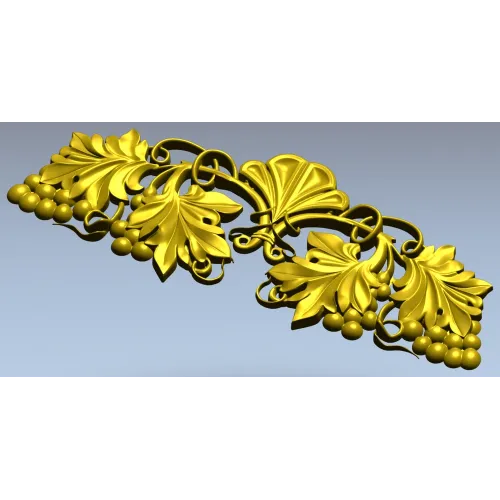 Grapevine Cartouche decorative STL model for CNC