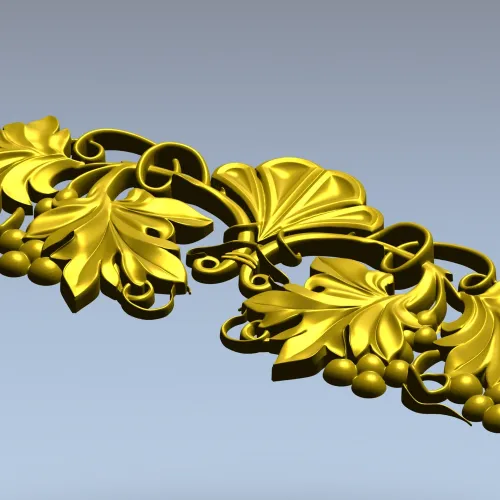 Grapevine Cartouche decorative STL model for CNC