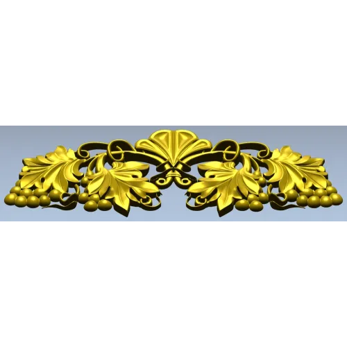 Grapevine Cartouche decorative STL model for CNC