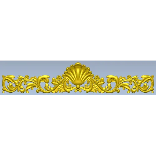 Seashell Acanthus Frieze - detailed STL 3D model for CNC